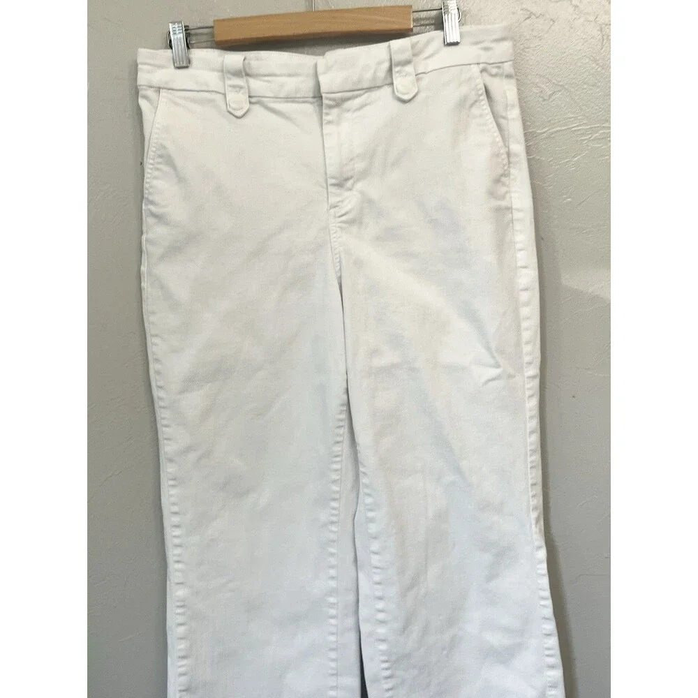 Talbots Women's Wide Leg Jeans White Size 14 Flat Front 14P Petite - Picture 2 of 8